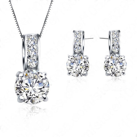 Styleinnovator - Silver Pendant Necklace/Earring